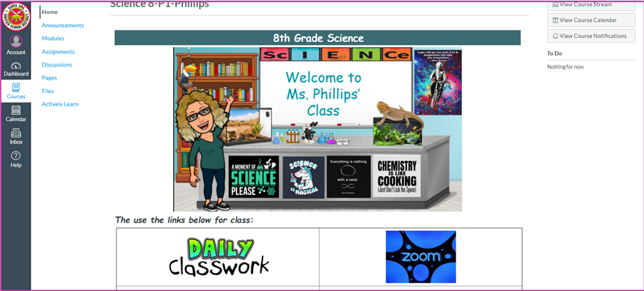 Canvas Home Page